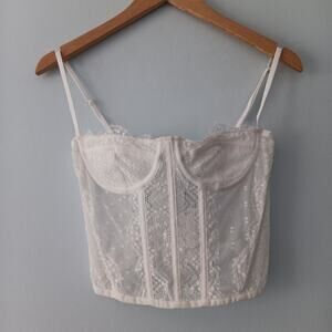 Hunter & Brown Small White Lace Corset Bustier Top NWT Party Bridal Clubwear